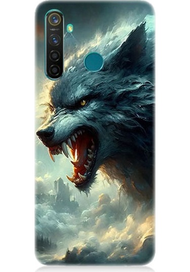 Realme 5 Pro Uyumlu Kurt Ve Sis Desenli Silikon Kılıf