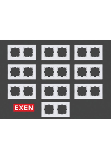 Exen Karell Beyaz İkili Çerçeve+10 Adet