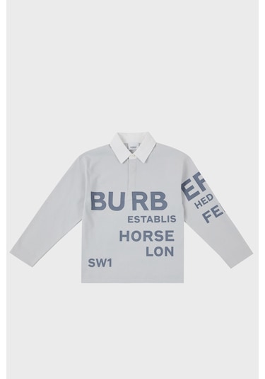 Burberry Çocuk Polo Yaka Sweat 8047547 Sterlıng Grey Gri Gri Burberry Çocuk Polo Yaka Sweat 8047547 Sterlıng Grey Gri Gri
