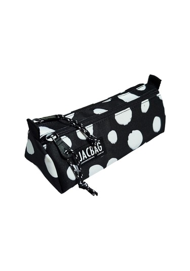 Jacbag Dual Prime İki Bölmeli Üçgen Siyah Beyaz Benekli Kadın/kız Çocuk Kalem Çantası Çok Renkli