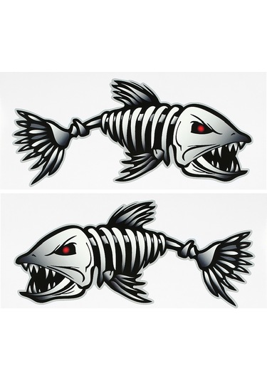 Geeroyoo Kolay Uygulama İçin Transfer Bantlı Vinil Balık Kılçığı Sticker Çifti, 20x9cm, Renk Seçenekli