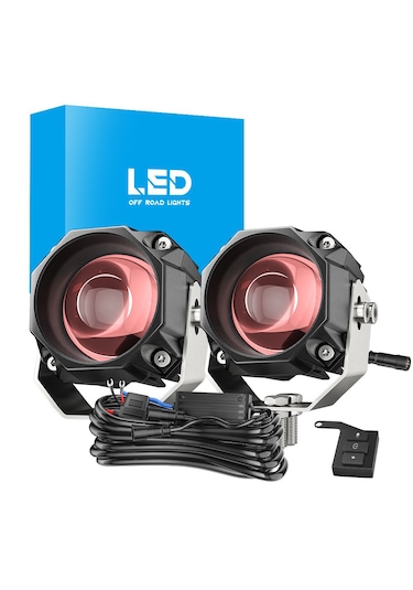 Motosiklet Çakarlı Bluetooth Kumandalı Led 5 Modlu Sis Farı Kiti