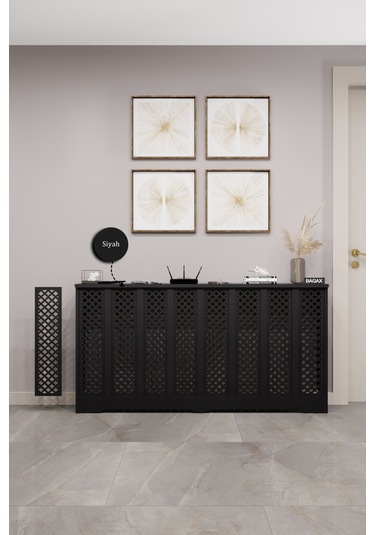 Perge Model, Siyah Renk, 156 Cm Petek Kaplama, Dresuar Siyah