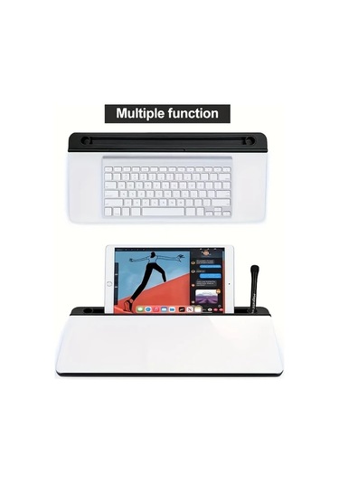 Willowhaven Siyah Kompakt Cam Masaüstü Yazı Tahtası Depolamalı Modern Tasarım Siyah