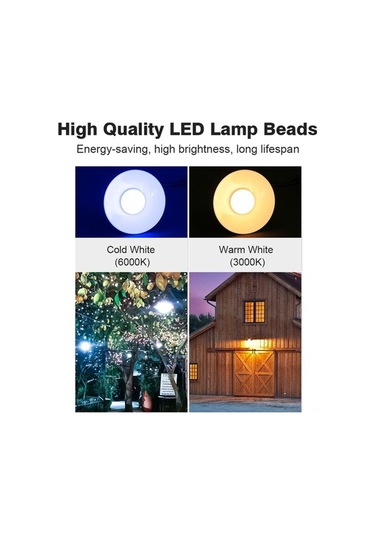 Opulentliving Dayanıklı Güneş Enerjili Led Avize - Bahçe, Kapı, Teras Otomatik Beyaz Beyaz