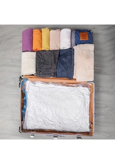 Honeybeeshop 6 Adet 40x60cm Vakumlu Saklama Torbası Ve Elektrikli Pompa İle Kompresyon Çantalari