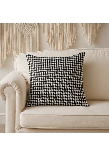 Kazayağı Desenli Kırlent Kılıfı Duck Kumaş, Fermuarlı, Dekoratif Yastık Kılıfı 40 x 40