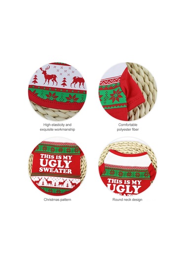 Xindoker Noel Temalı Köpek Tişörtü - Evcil Hayvanlar İçin Şık Ve Rahat Giyim Seçeneği Çok Renkli