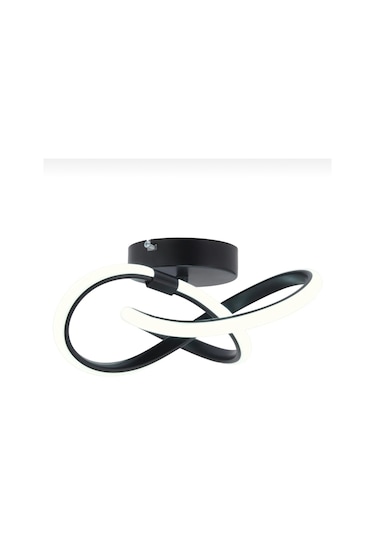 Modern 3 Renk Işıklı Salon Mutfak Oturma Odası Avize Plafonyer Tavan Mario Led Avize Siyah Siyah