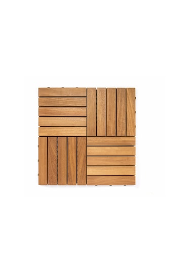 Pafu Sunsoe İroko Ağacı Balkon Bahçe Ahşap Yer Döşemesi Karo Deck 30x30 Cm 1 Adet 0,09m2