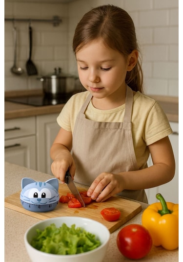 Kedi Model Mekanik Mutfak Zamanlayıcı Timer Çocuklar İçin Thr382