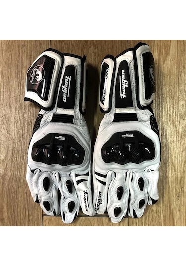 Ambition Motosiklet Enduro Yarış Eldiveni Beyaz