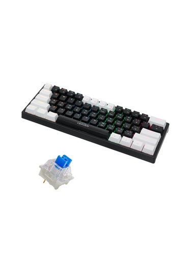 Leaven K620 Blue Switch Kablolu USB Type-c RGB Mekanik Oyuncu Klavye