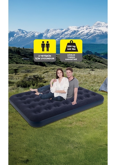 Terravıta Çift Kişilik Şişme Yatak - 191 x 137 x 22 CM Lacivert