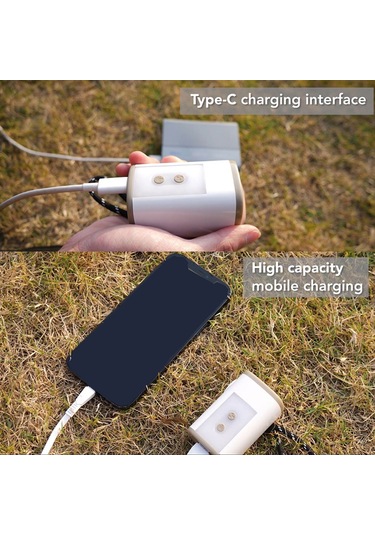 Geeksen Kampanya Havalandırıcı + Powerbank, 3600mah Pil, 4800pa Basınç, 650l/min Hız, Led Işık, Turuncu-beyaz