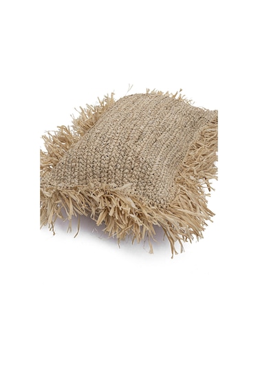 Meander El Yapımı Dekoratif Rafya Kırlent Kılıfı 30x50cm 8930 Naturel
