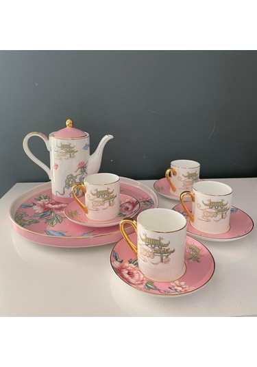 Roykıng Paola 11 Parça Kahve Seti Bone Chına Pembe