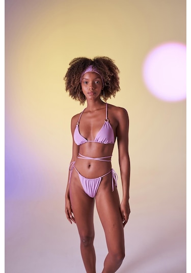 Holly Lolly Üçgen Bağcıklı Ayarlanabilir Delphi Bikini Üstü Pembe