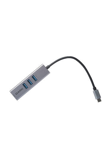 Dark Usb 3.1 Type-C 3 Port Usb 3.0 Çoklayıcı Gigabit Lan Ethernet