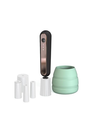 Hfambition Siyah 3 Seviyeli Usb-c Şarjlı Elektrikli Makyaj Fırçası Temizleyici - 800mah Pil Ve 5 Adet Fırça Kapağı