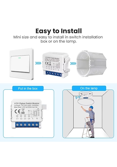 Tuya 4ch Zigbee Anahtar 4 Kanal Zigbee Röle