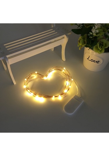 Yatak Odası, İç Mekan, Dış Mekan, Noel, Parti, Bahçe, Düğün, Kendin Yap, Sıcak Beyaz İçin 20 Adet 1m 10 Led Pil İle Çalışan Bakır Telli Işık Dizisi Diğer