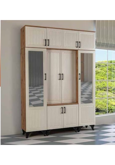 Kdl Çam - Krem İnci 4 Lü Yüklüklü Portmanto Krem