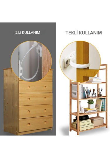 2 Adet Kolay Montaj Deprem Güvenlik Mobilya Dolap Düşme Engelleme Mobilya Sabitleyici Bebek Güvenlik Çok Renkli