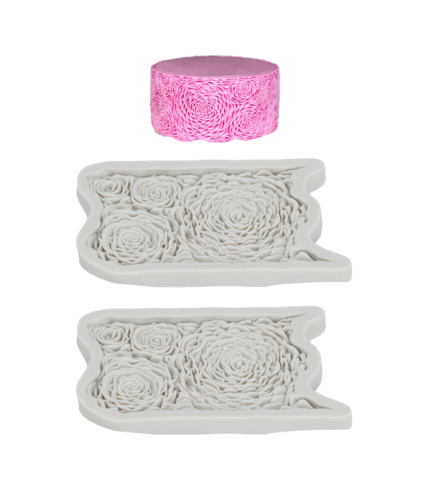 Wezone 2 Adet Gül Desenli Silikon Kalıp - Pasta, Çikolata, Fondant Ve El Sanatları İçin Yeniden Kullanılabilir, Anti Yapışkan Ve Isı Dayanıklı Diğer