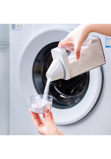 Yifomall Plastik Şeffaf Nem Koruyucu Çamaşır Deterjanı Saklama Kabı, Ölçü Kasesiyle Kapalı Depo Kutusu 700ml Küçük Boy, 72 Adet/kutu Diğer