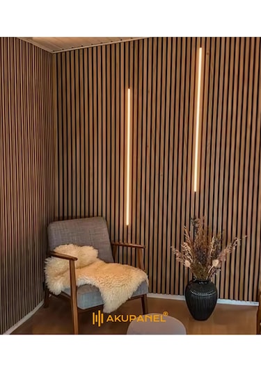Akupanel 60x120 Cm Flex Ceviz Dekoratif Akustik Ahşap Duvar Paneli Ceviz