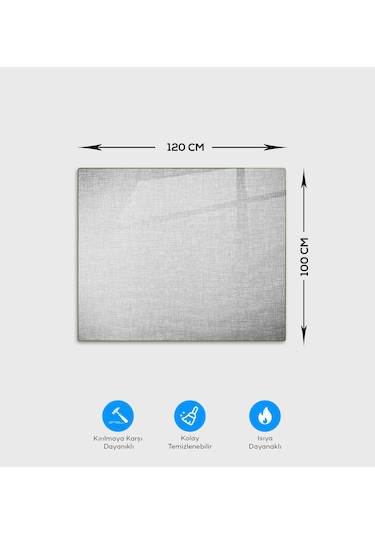 Cam Sandalye Matı Gri Çizgi Doku 100cm X 120cm