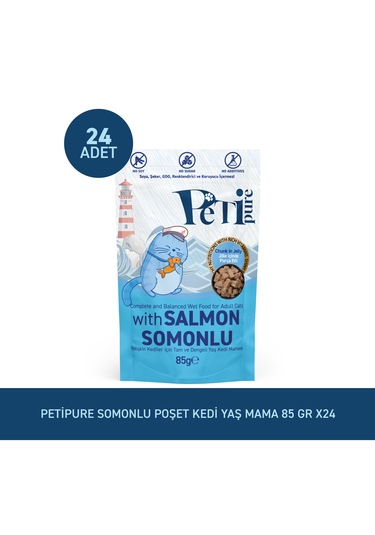 Somonlu Yaş Kedi Maması 85 Gr X 24 Adet Jöle İçinde Parça Etli - Yetişkin Kedi