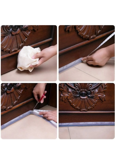 4 Metre Şeffaf Rüzgar Geçirmez Silikon Sızdırmazlık Şeridi Kapı Pencere Rüzgar Sızdırmaz Bant