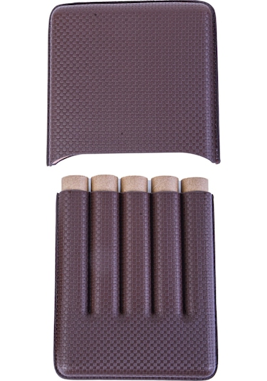 Cohiba Kahverengi Beşli Deri Puro Kılıfı
