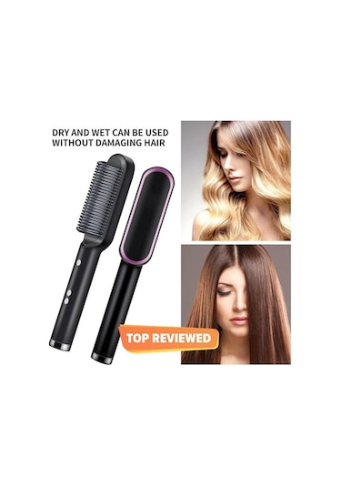 Venturemart Seramik Isıtmalı Saç Düzleştirici Otomatik Çalışma Saç Fırçası Saç Hqt909b