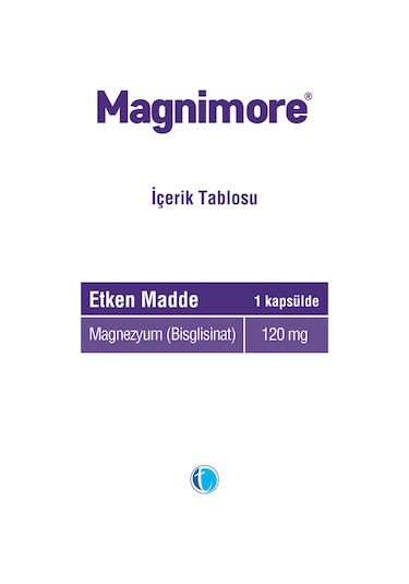 Magnimore Magnezyum Bisglisinat 60 Bitkisel Kapsül 120 Mg