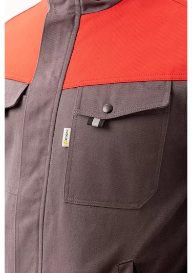 Kışlık İş Mont Grituruncu Kapitone Astarlı Avensis Astar Rüzgar Geçirmez Montu Kıyafeti Gri-Kırmızı