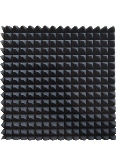 Akustik Ses Yalıtım Süngeri Yapışkanlı 15 Dns 50x50x4 Piramit Kesim