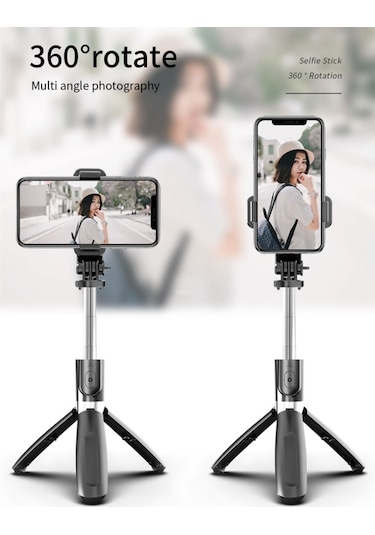 L02 100Cm Çok Fonksiyonlu Bluetooth Tripod Selfie Stick