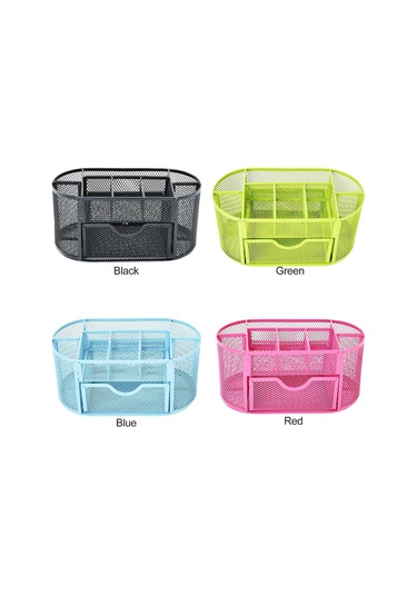 Ganzhoushop Ev Ve Ofis İçin Şık Metal Örgü 9 Bölmeli Masa Düzenleyiciblue