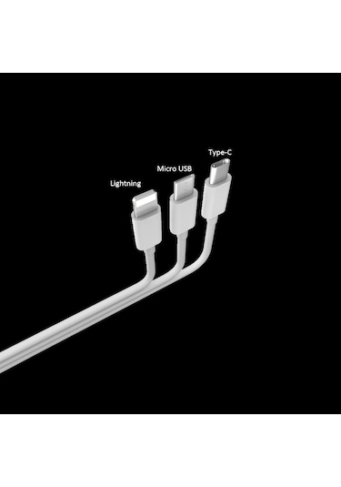 Springsun 3'ü 1 Arada Hızlı Şarj Kablosu - İphone, İpad, Samsung, Huawei Uyumlu