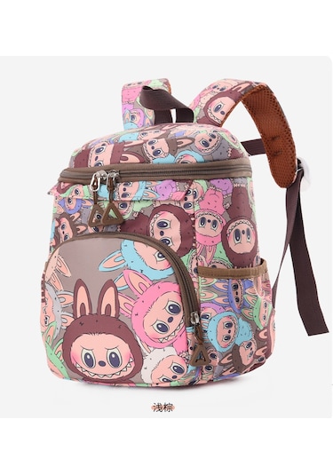 Sevimli Karikatür Büyük Kapasiteli Sırt Çantası - Kahverengi Kahverengi