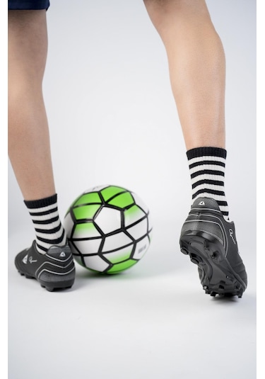 Muggo Pascal Unisex Garantili Krampon Halı Saha Futbol Spor Ayakkabı Siyah - Beyaz