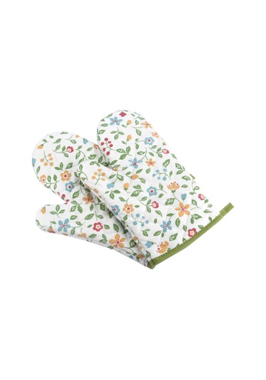 1 Çift Tencere Altlığı Çiçek Desenli Fırın Eldiveni Isı Diğer