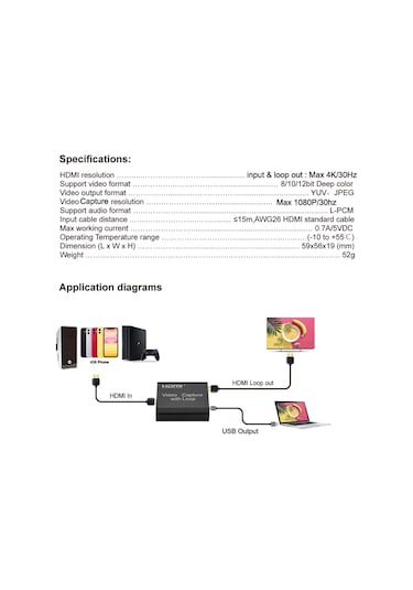 Usb Hdmı Hd Vıdeo Capture Kart 4759P 4K Xbox Ps4 Çevirici Aktarıc