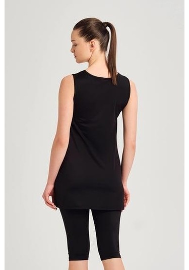 Haşema 6024 Siyah Meliha Askılı Kadın Havuz Mayosu Çok Renkli