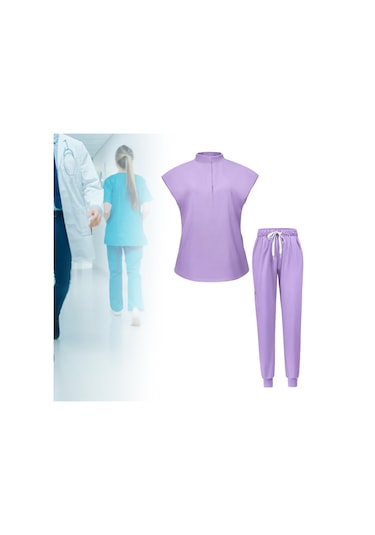 Dolıty Kadın Üniforma Fırçalama Seti S-açık-mor