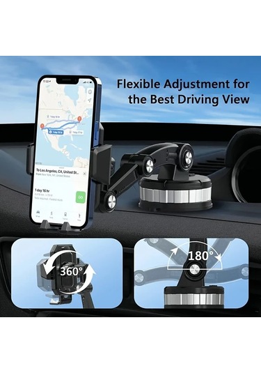 Primepickings Black 360 Derece Dönebilen Çok Fonksiyonlu Evrensel Araç Telefon Tutucu