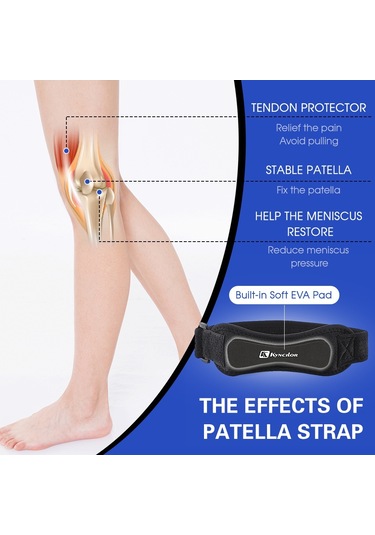 Kyncilor-1 Adet Patella Koruyucu Destek Kayışı Diz Şok Emme Y24125bl